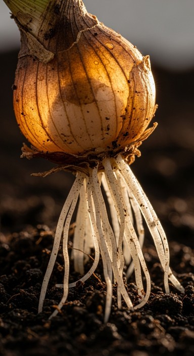 Onions Growing Roots Free Onion Growth Patterns Image - Onion, Botanical, Vegetable ...
