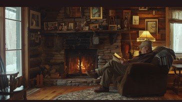 Fireside Rocking Chair Reading Free Cozy Fireplace Reading Image - Elderly, Reading, Fireplace ...