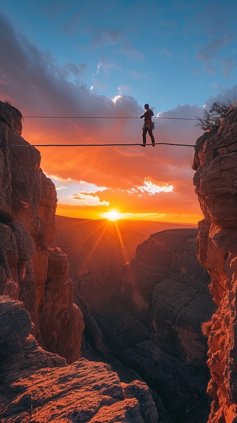 Free Sunset Slackline Adventure Image - Sunset, Adventure, Slackline ...