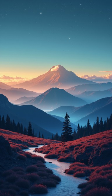 Redish Foreground Free Twilight Mountain Stream Image - Wilderness, Twilight, Reflection ...