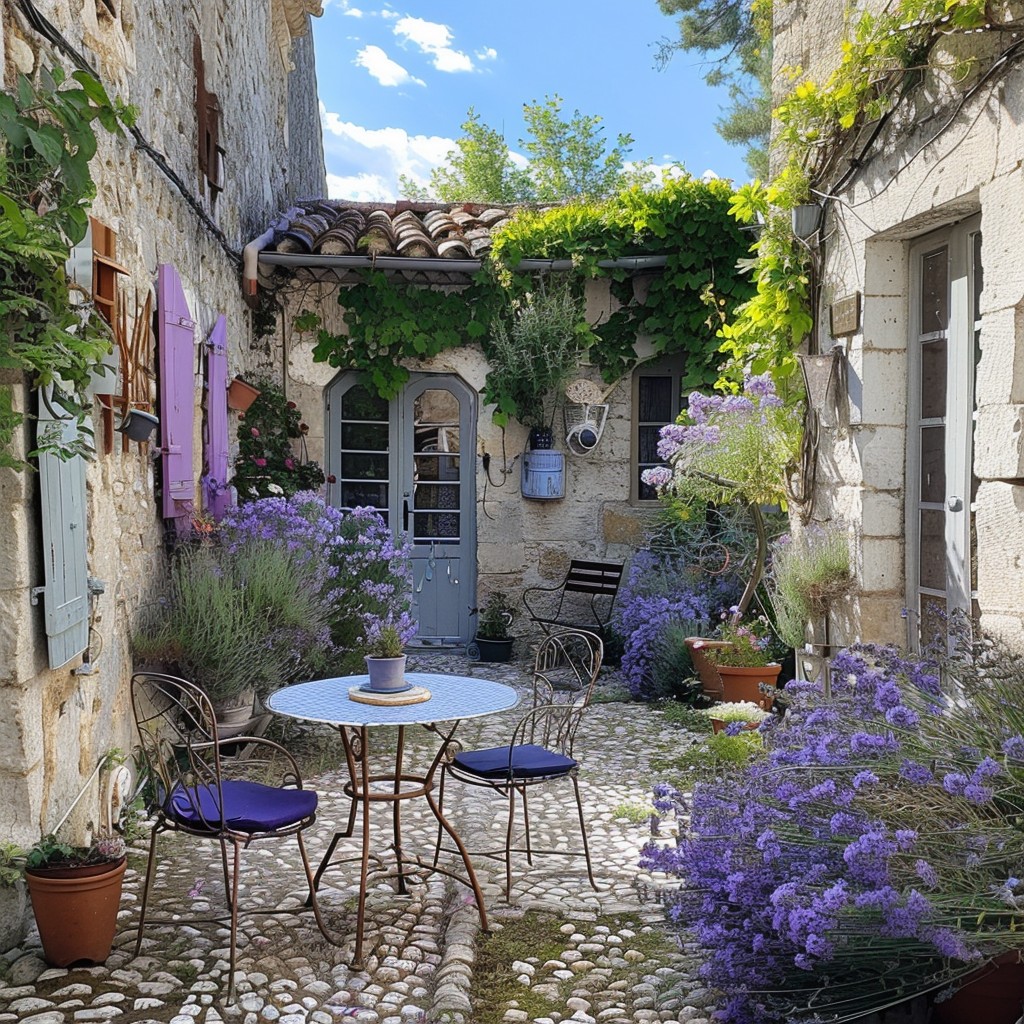 Free Charming Courtyard Scene Image - Courtyard, Lavender, Rustic ...