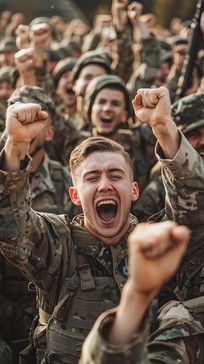 Troops Cheering Free Joyful Soldiers Celebrating Image - Soldiers, Celebration ...