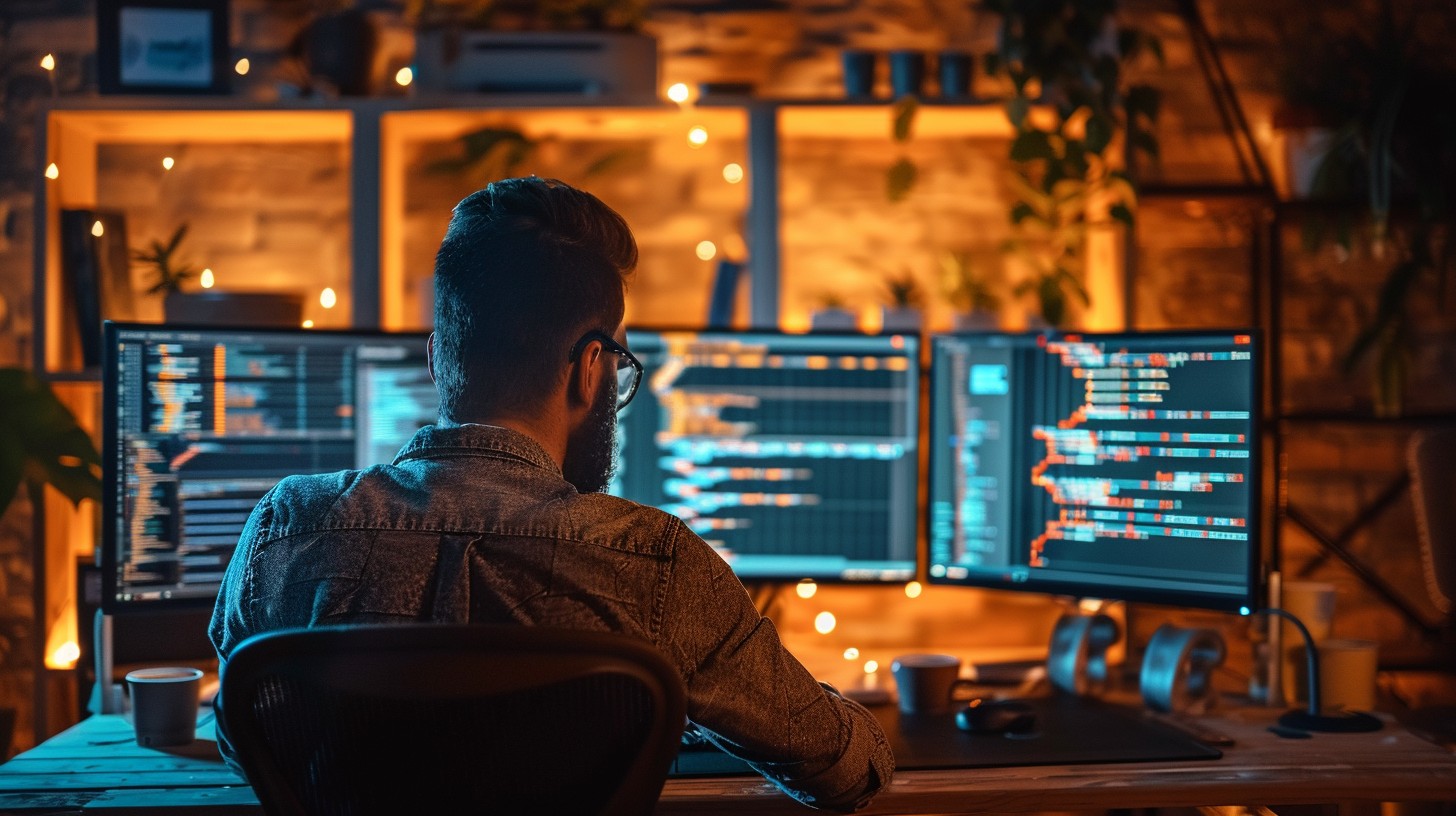 Free Nighttime Coding Session Image Programming Coder Technology