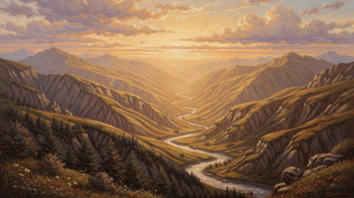 Free Golden Mountain Valley Image - Landscape, Mountains, Valley ...