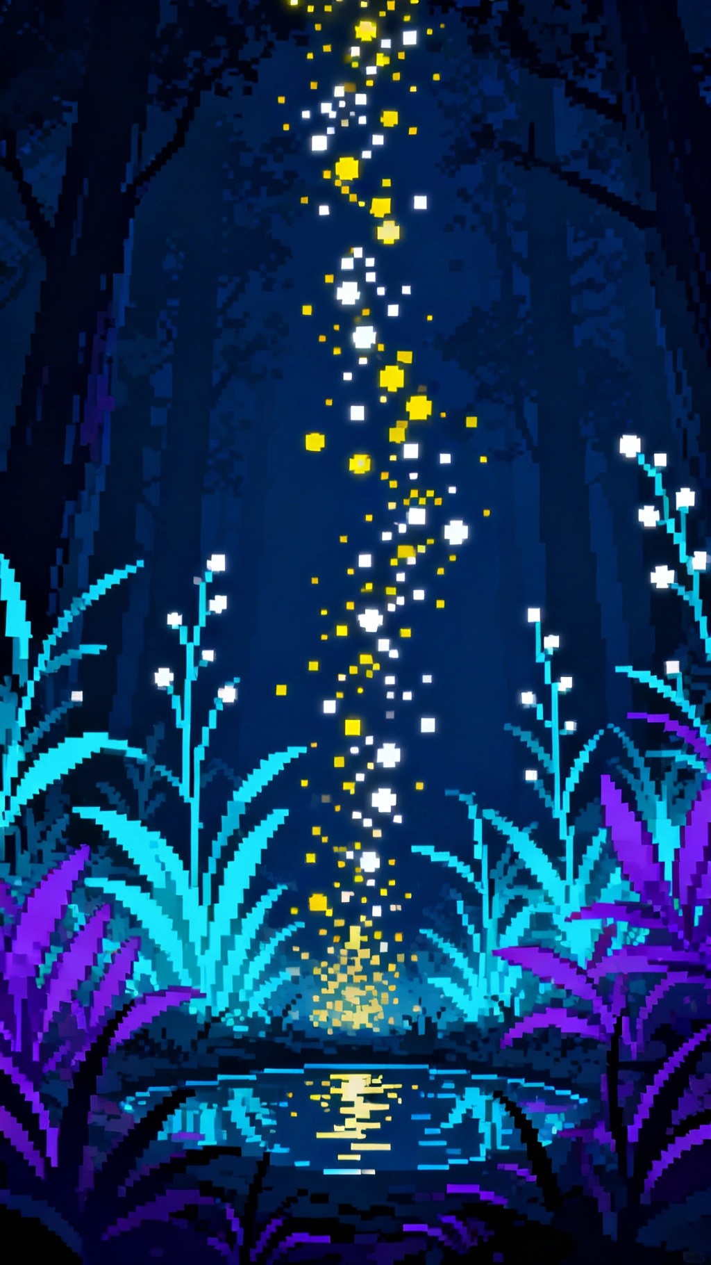 Free Glowing Forest Ascent Photo - Bioluminescent, Pixel, Forest ...