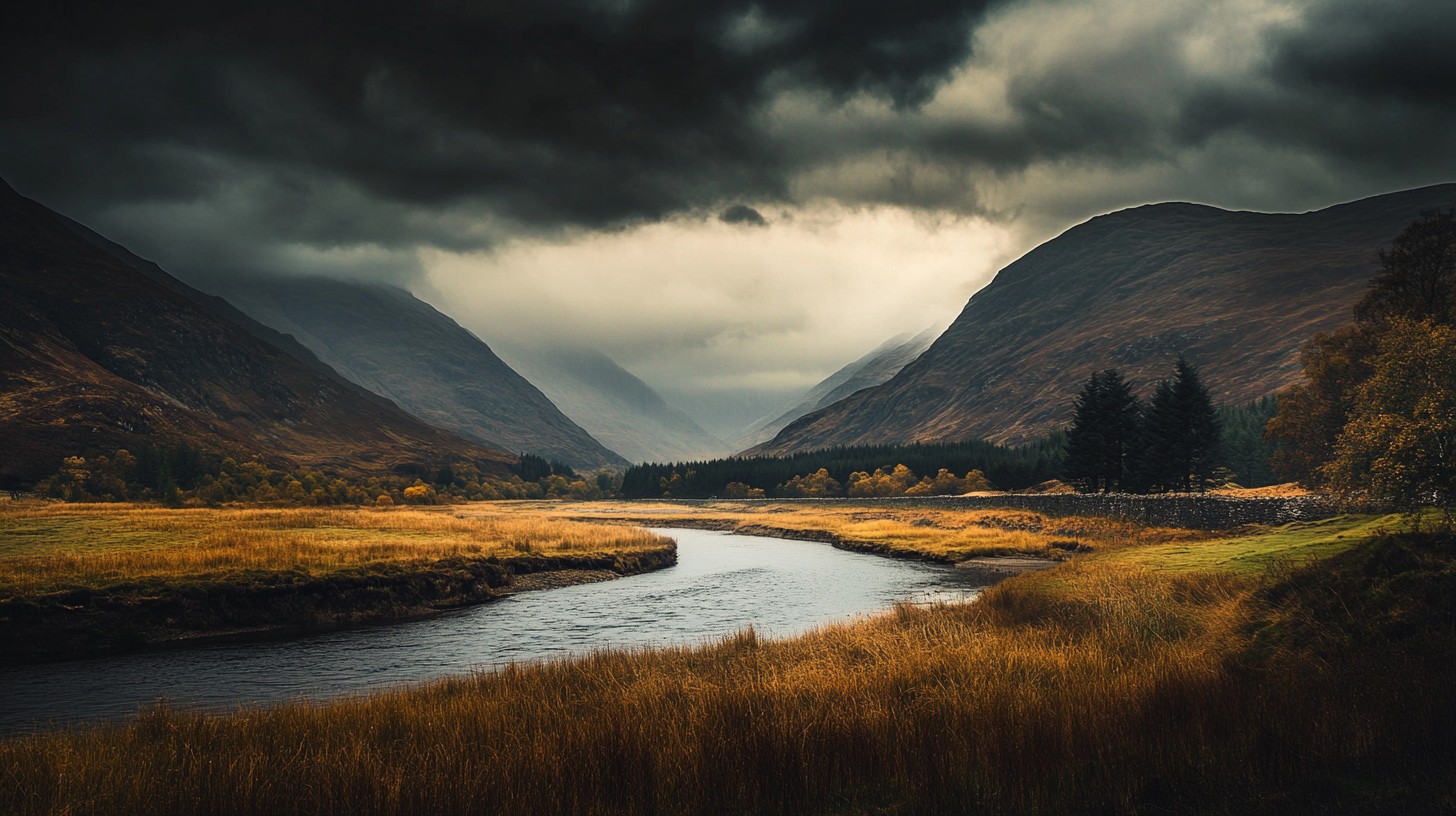 Highland Rivers Free Dramatic Highland Landscape Image - Landscape, River, Highlands ...