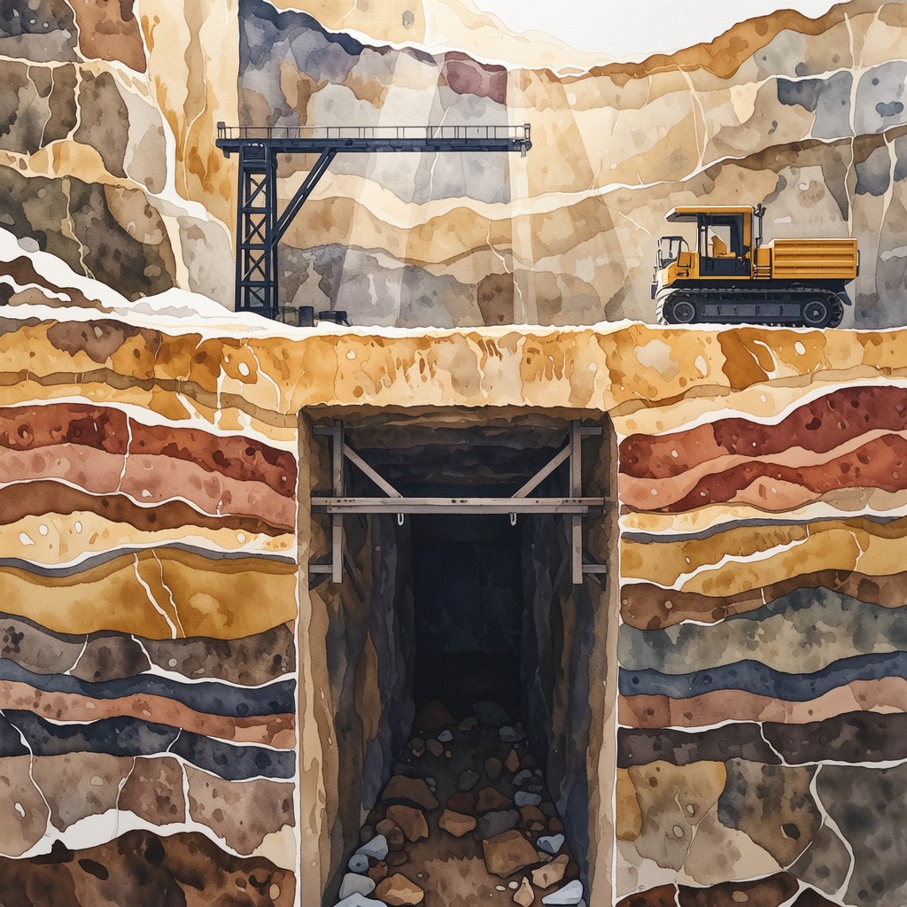 Free Deep Earth Exploration Photo - Watercolor, Underground, Mining ...