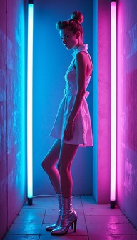 Neon Modeus Free Neon Mod Fusion Image - Neon, Cyberpunk, Mod | Download at StockCake
