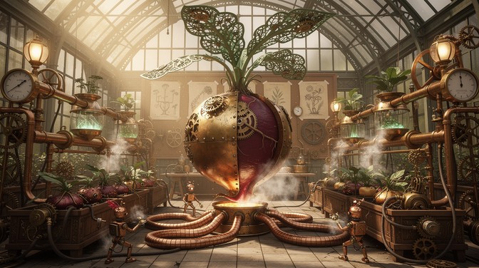 Free Steampunk Botanical Wonder Image - Steampunk, Mechanical, Radish ...