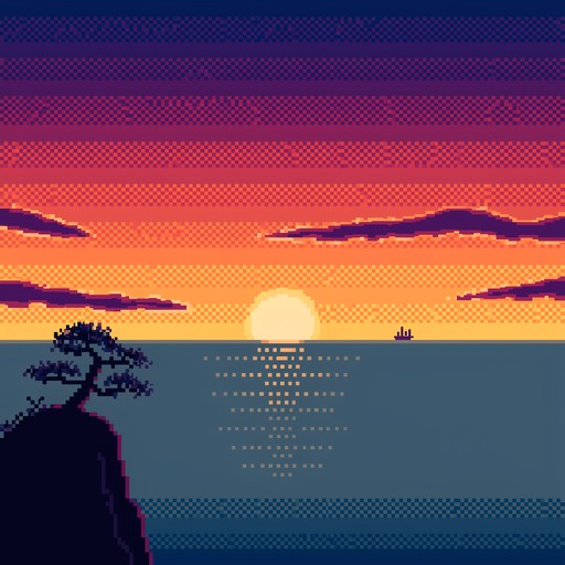 Download Pixel Art Sunset Image - Pixelart, Sunset, Ocean | StockCake