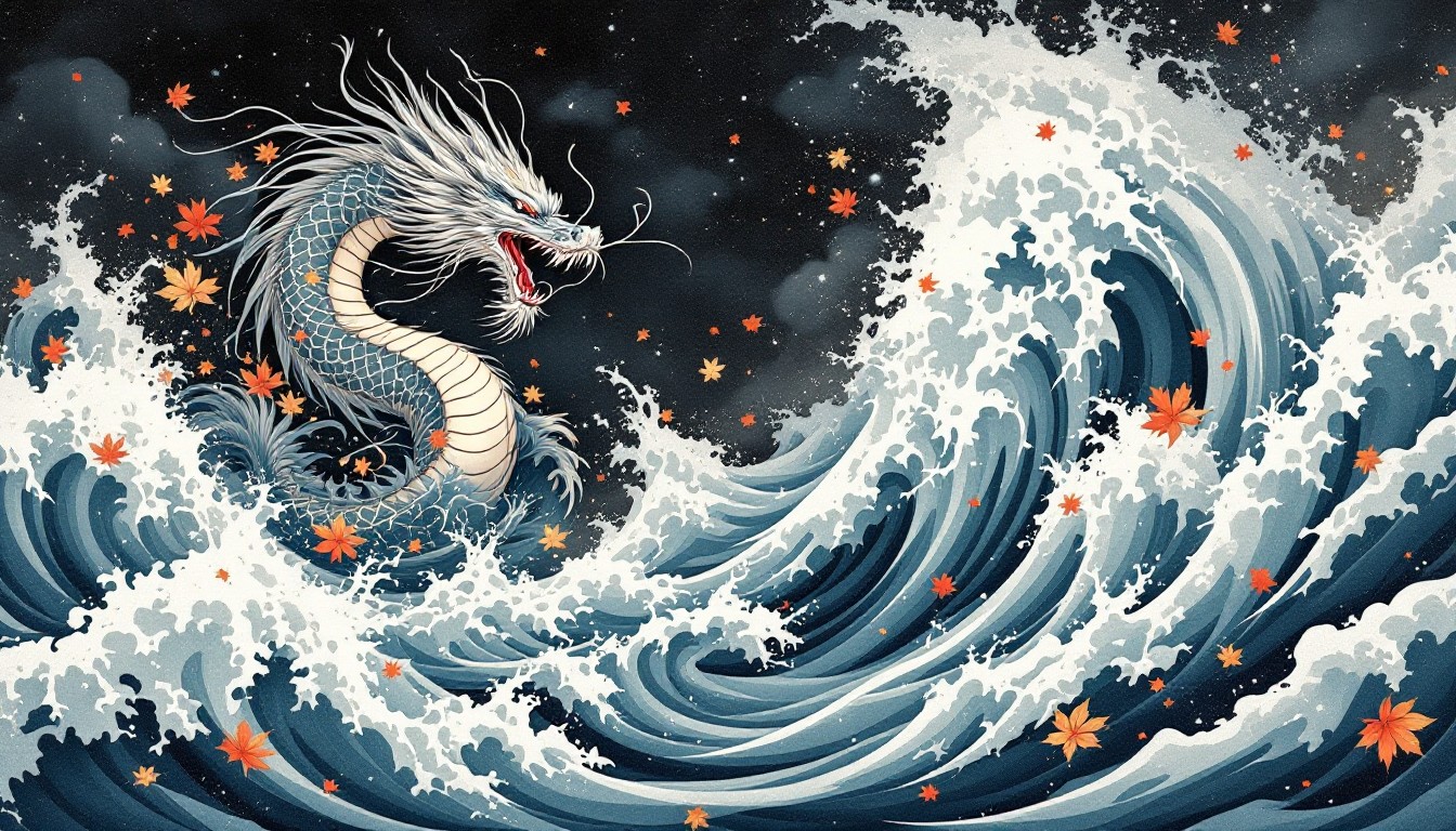 Dragon Wind Pattern Free Japanese Wind Dragon Image - Dragon, Wind, Waves | Download at ...