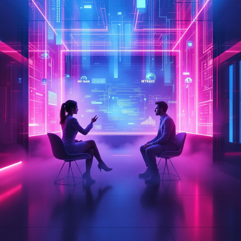 Neon Interview Free Neon Interview Scene Image - Cyberpunk, Neon, Futuristic ...