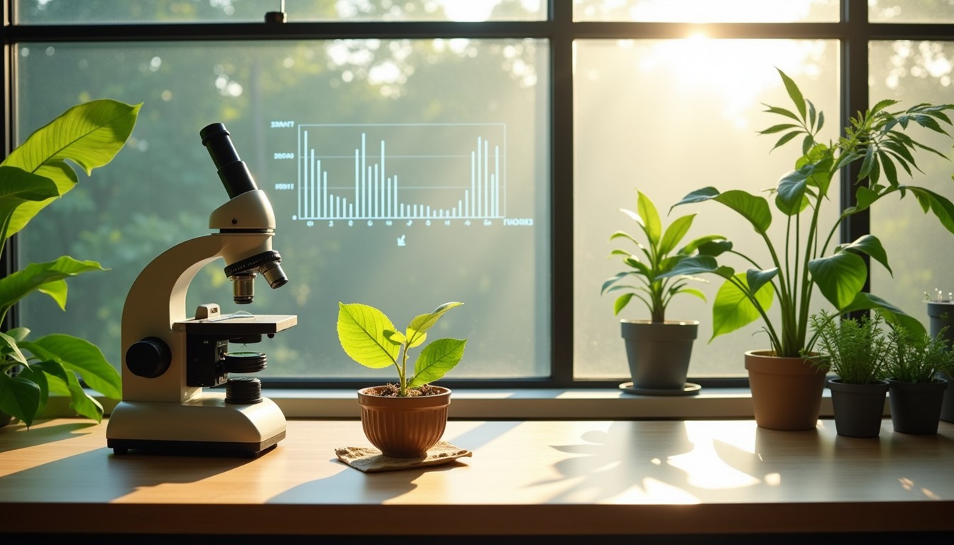 Normal Science Photo Free Nature meets science Image - Microscope, Laboratory, Plants ...