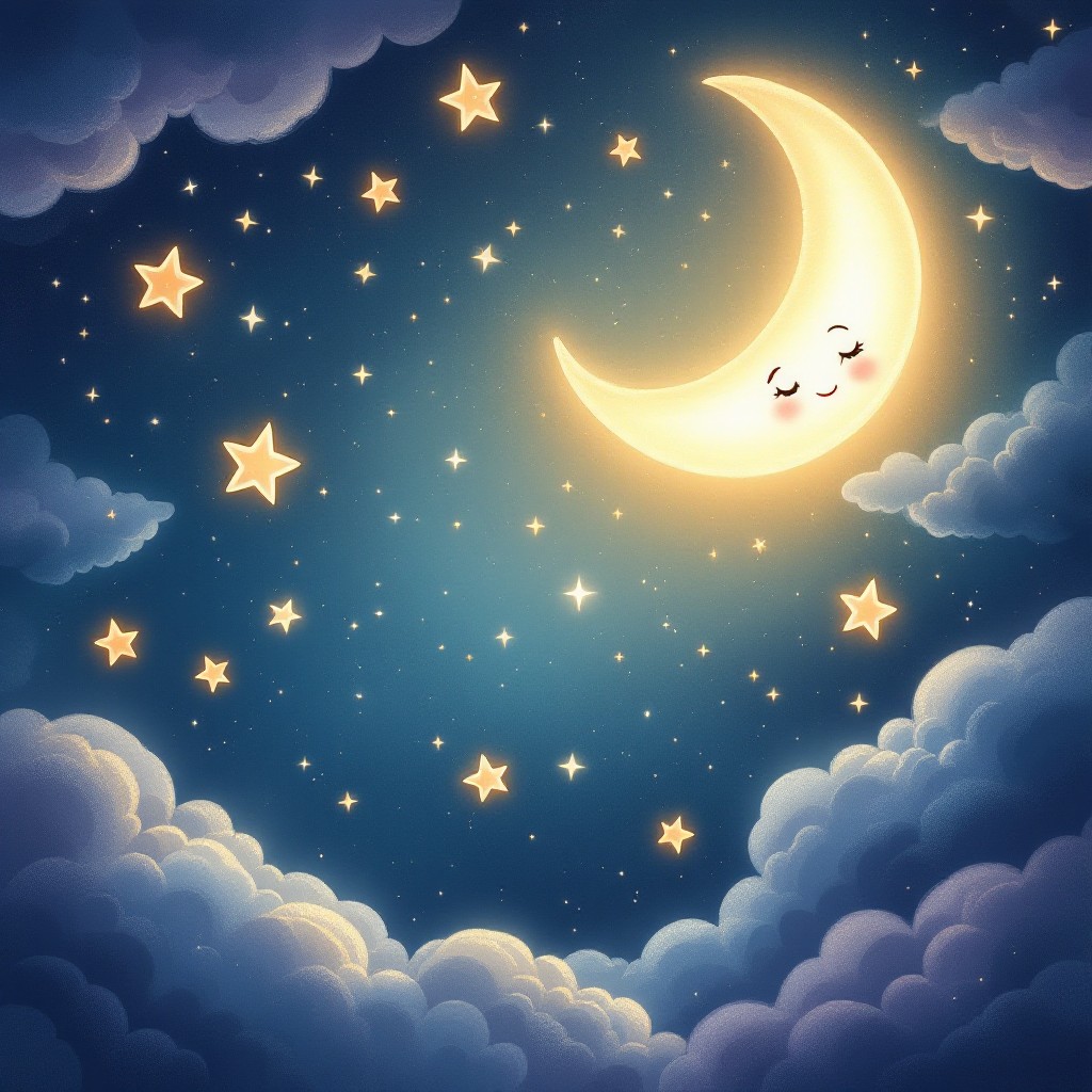 Download Moonlit Dreamy Night Image - Moon, Stars, Night | StockCake