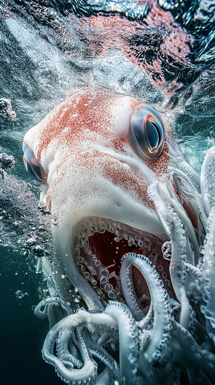 Free Underwater squid close-up Image - Underwater, Squid, Ocean ...