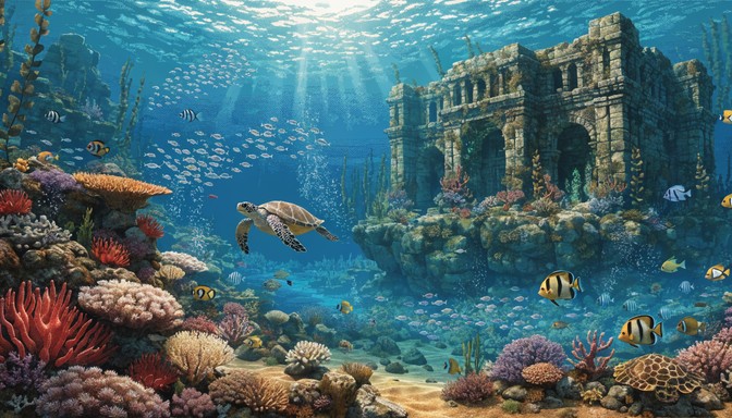 Free Underwater Pixel Paradise Image - Underwater, Pixel, Ocean ...