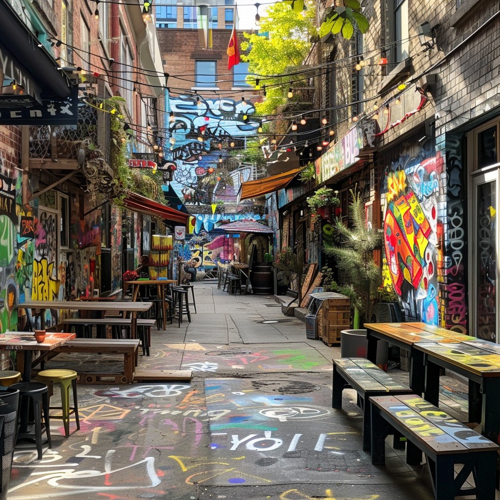 Free Colorful Alleyway Art Image - Urban, Art, Graffiti | Download at ...