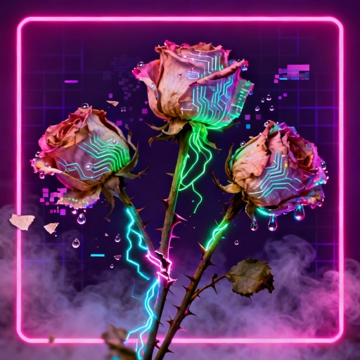 Immortalities Roses Free Neon Wilting Beauty Image - Cyberpunk, Neon, Roses | Download at ...