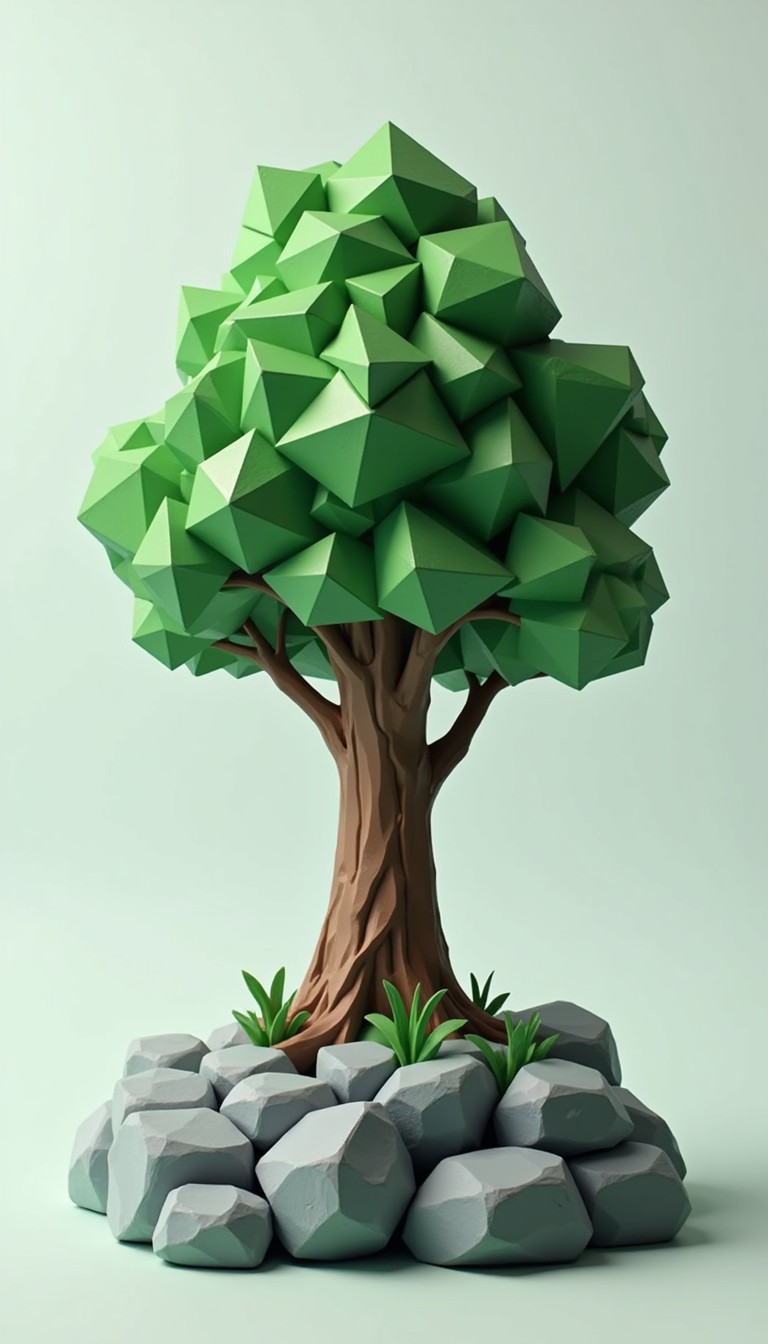 Free Low-Poly Tree Art Image - Tree, Geometric, 3d | Download at StockCake