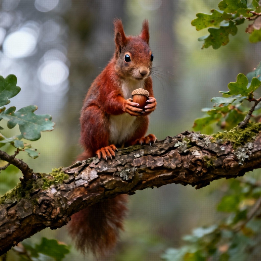 Free Curious Squirrel Moment Image - Squirrel, Red, Acorn | Download at ...