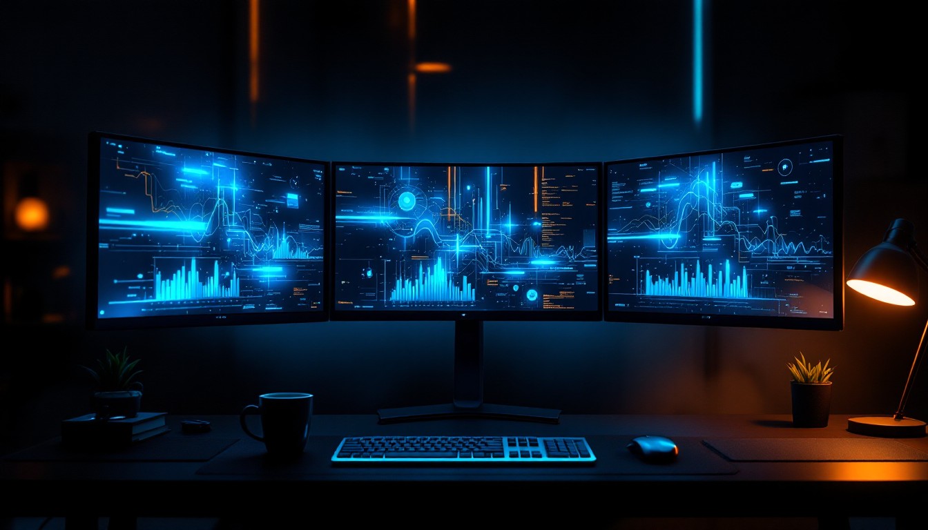 Free Cyber Command Station Image - Workspace, Monitors, Technology ...