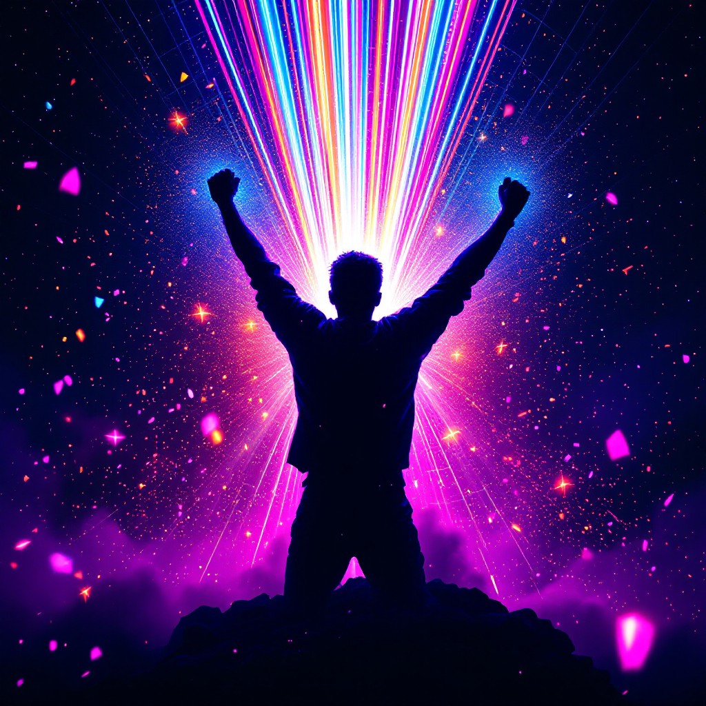 Free Victory In Neon Photo - Victory, Triumph, Silhouette | Download at ...