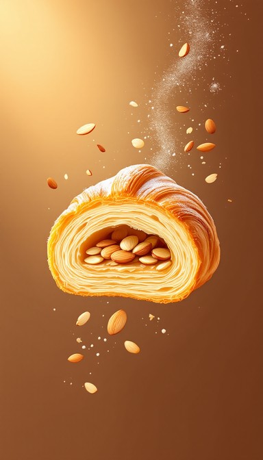 Free Floating Almond Croissant Image - Croissant, Almond, Pastry ...