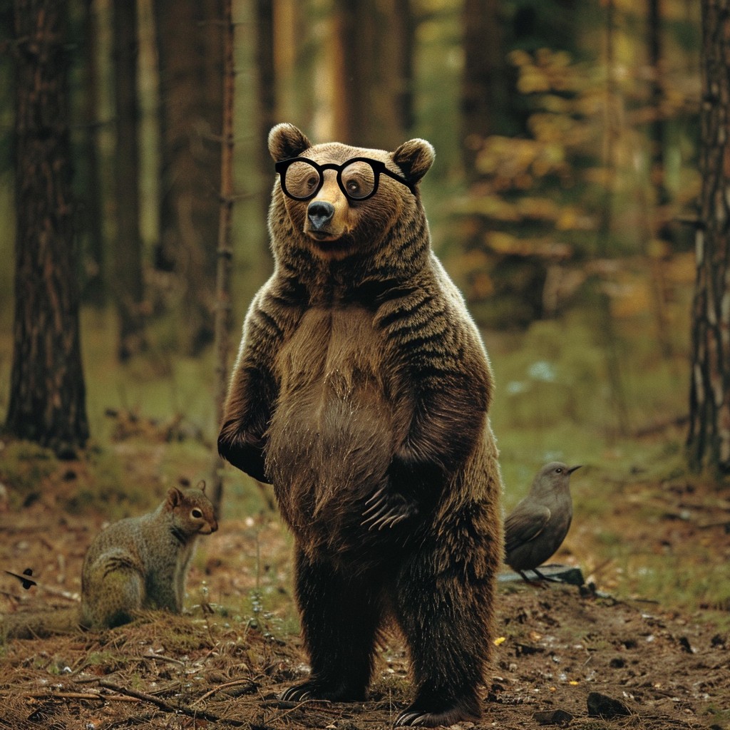 Free Bear Wearing Glasses Image - Bear, Glasses, Forest | Download at ...