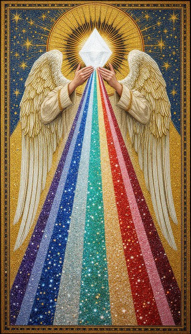 Free Celestial Rainbow Angel Image - Angel, Archangel, Mosaic ...