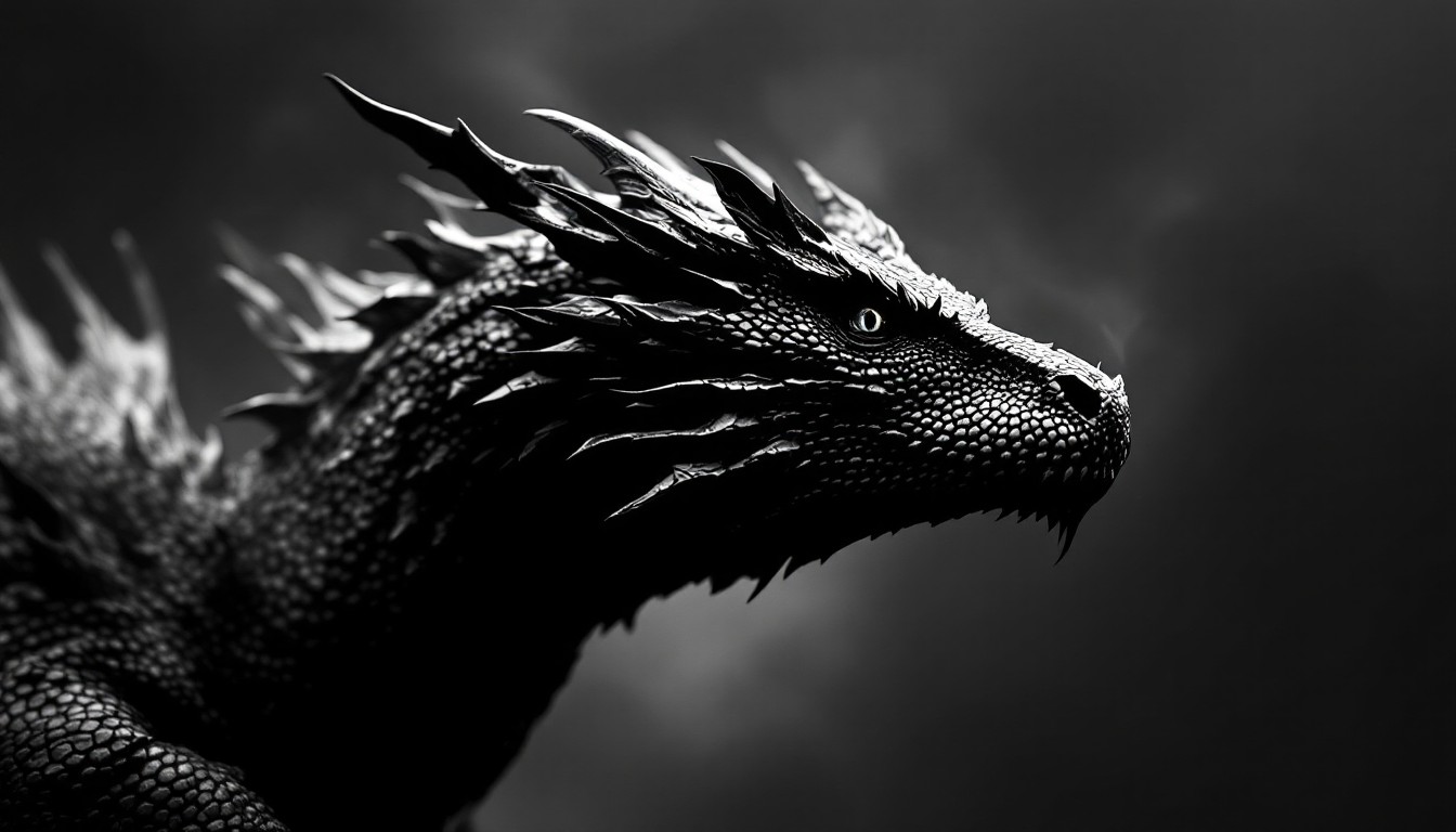 Free Majestic Dragon Profile Image - Dragon, Fantasy, Monochrome ...