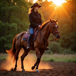 Free Dusty golden ride Image - Equestrian, Sunset, Golden | Download at ...