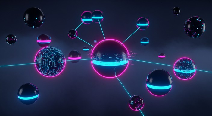 Currupted Rays Free Cyberpunk Data Nodes Image - Cyberpunk, Neon, Spheres | Download ...