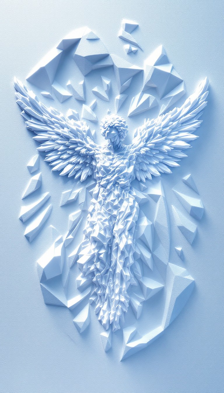 Angeling Element Free Crystalline Angel Rising Image - Angel, Geometric, Crystal ...