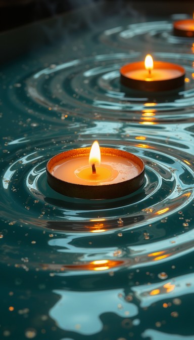 Free Rippling Candlelit Waters Image - Candles, Water, Ripples ...