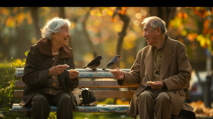 Free Joyful Autumn Encounter Image - Autumn, Elderly, Couple | Download ...