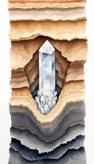 Earth Crysta Free Earth's Crystal Heart Image - Crystal, Geology, Watercolor ...