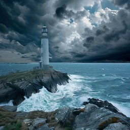 Free Stormy Lighthouse Scene Image - Lighthouse, Storm, Waves ...