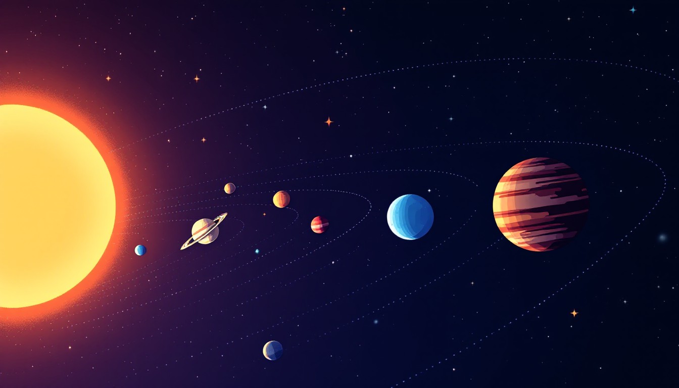 Free Pixel Solar System Image - Space, Planets, Sun | Download at StockCake