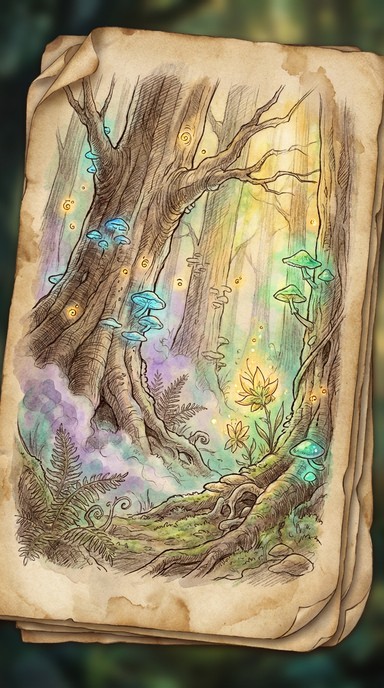 Free Enchanted Forest Drawing Image - Enchanted, Forest, Illustration ...