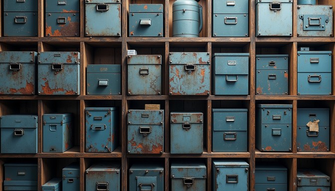 Steel Storage Container Funky Free Vintage Metal Compartments Image - Storage, Industrial, Containers ...