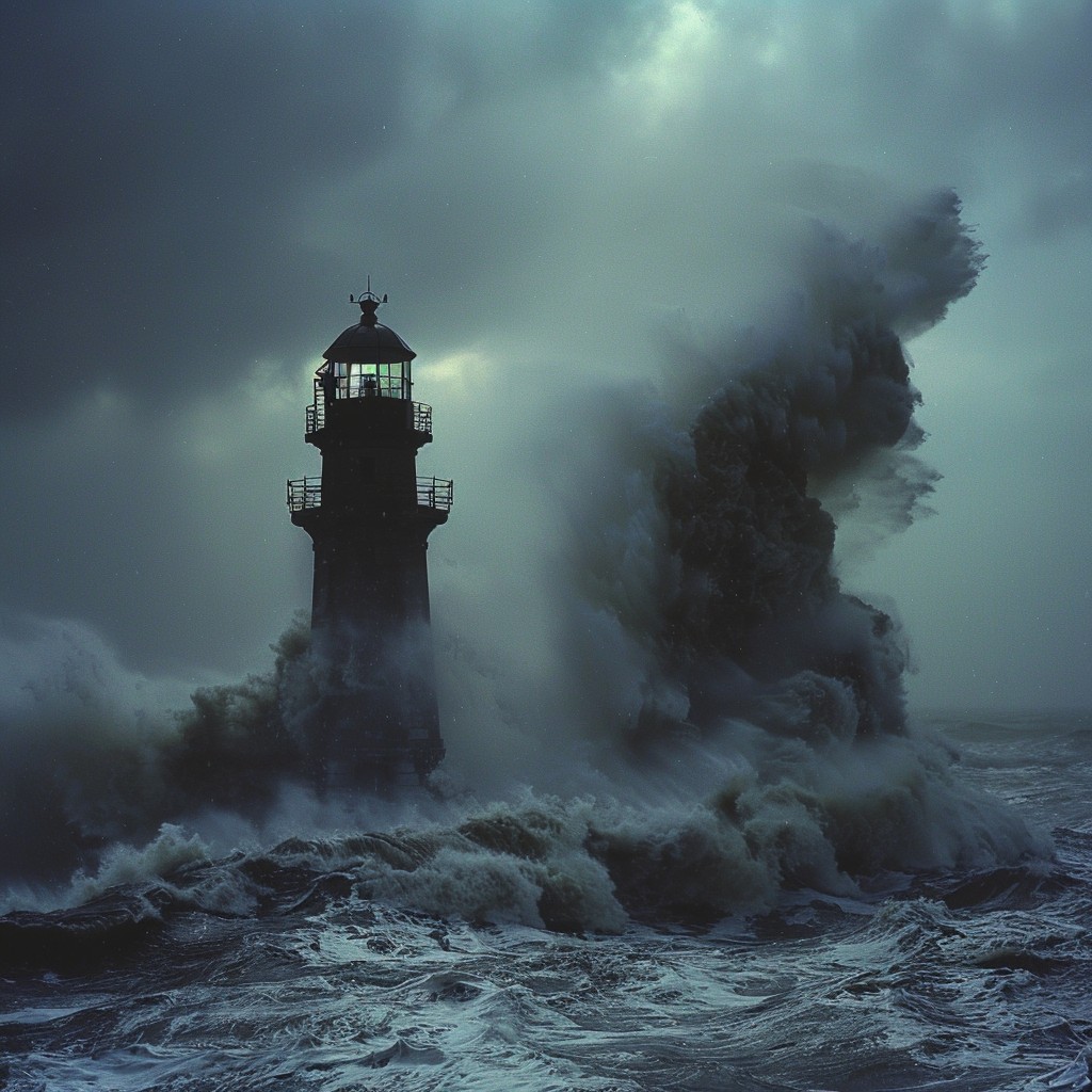 Free Stormy Lighthouse Scene Image - Lighthouse, Storm, Waves ...