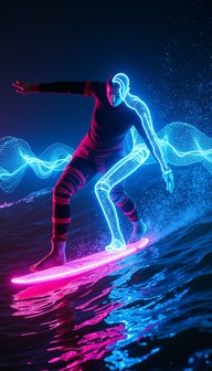 2d Wave Rider Design Free Digital Wave Rider Image - Cyberpunk, Neon, Surfer | Download at ...