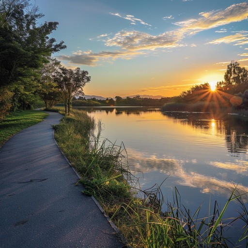Free Sunrise Lakeside Path Image - Sunrise, River, Walking | Download ...