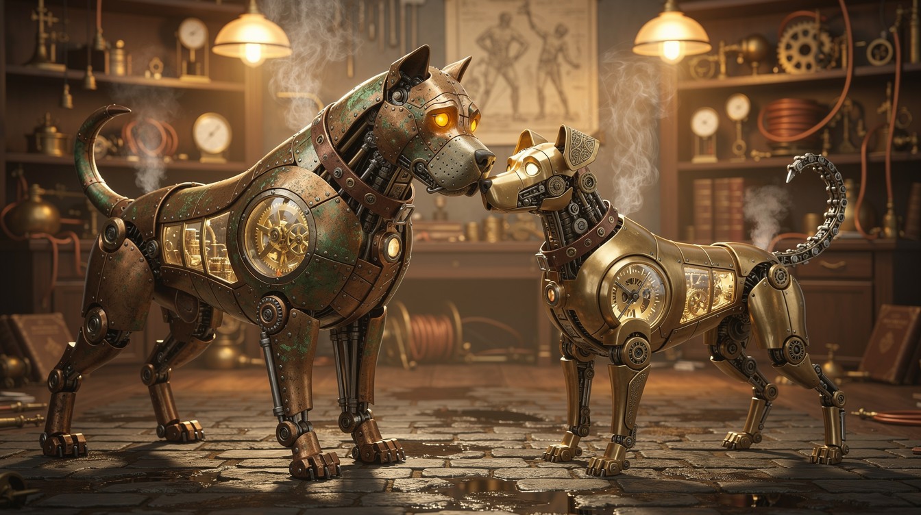 Free Clockwork Dog Affection Image - Steampunk, Mechanical, Clockwork ...