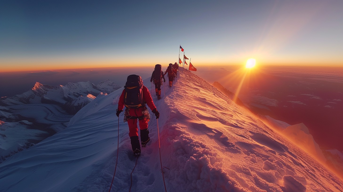 Mont Rouge Summit Free Summit at Sunrise Image - Mountaineering, Sunrise, Adventure ...