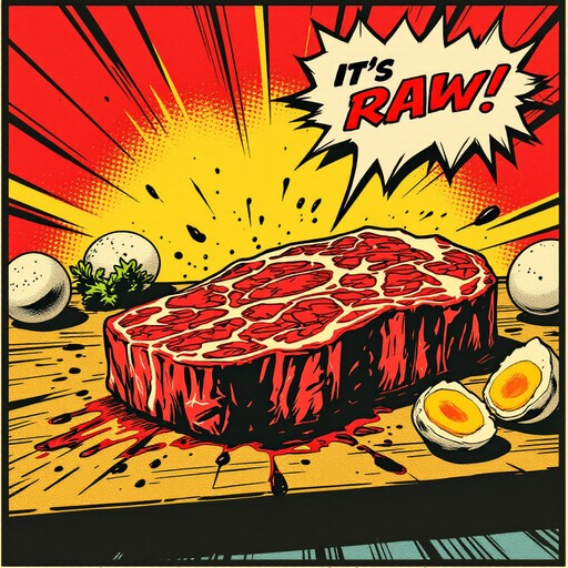 Free Raw Steak Drama Image - Steak, Popart, Comic | Download at StockCake