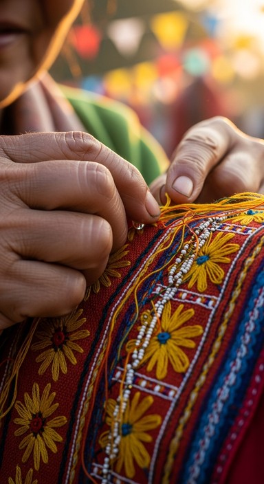 Textiles Traditional Performance Free Traditional textile artistry Image - Embroidery, Textile, Artisan ...