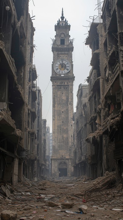 Free Ravaged Urban Timepiece Image - Ruins, Clock, Tower | Download at ...