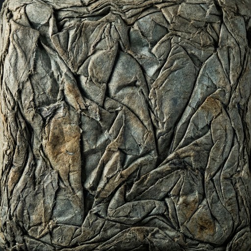 A dense, abstract texture of soaked paper crumpled and pressed flat ...