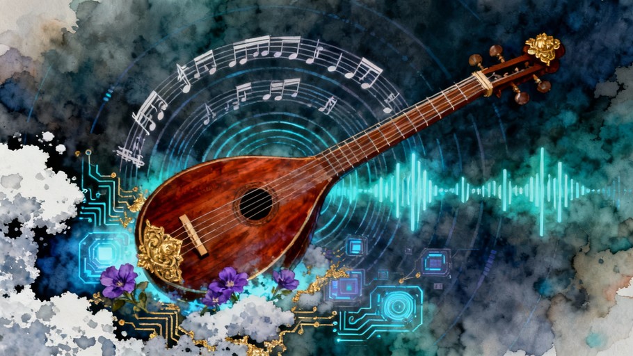 Veena Pattern Free Digital Veena Resonance Image - Veena, Watercolor, Digital ...